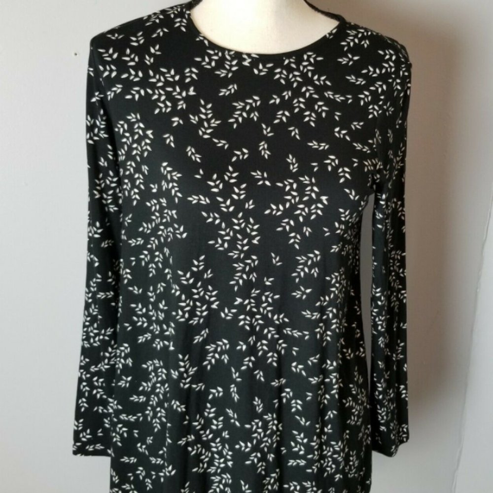 J Jill Long Sleeve Top Size XSP Black & White